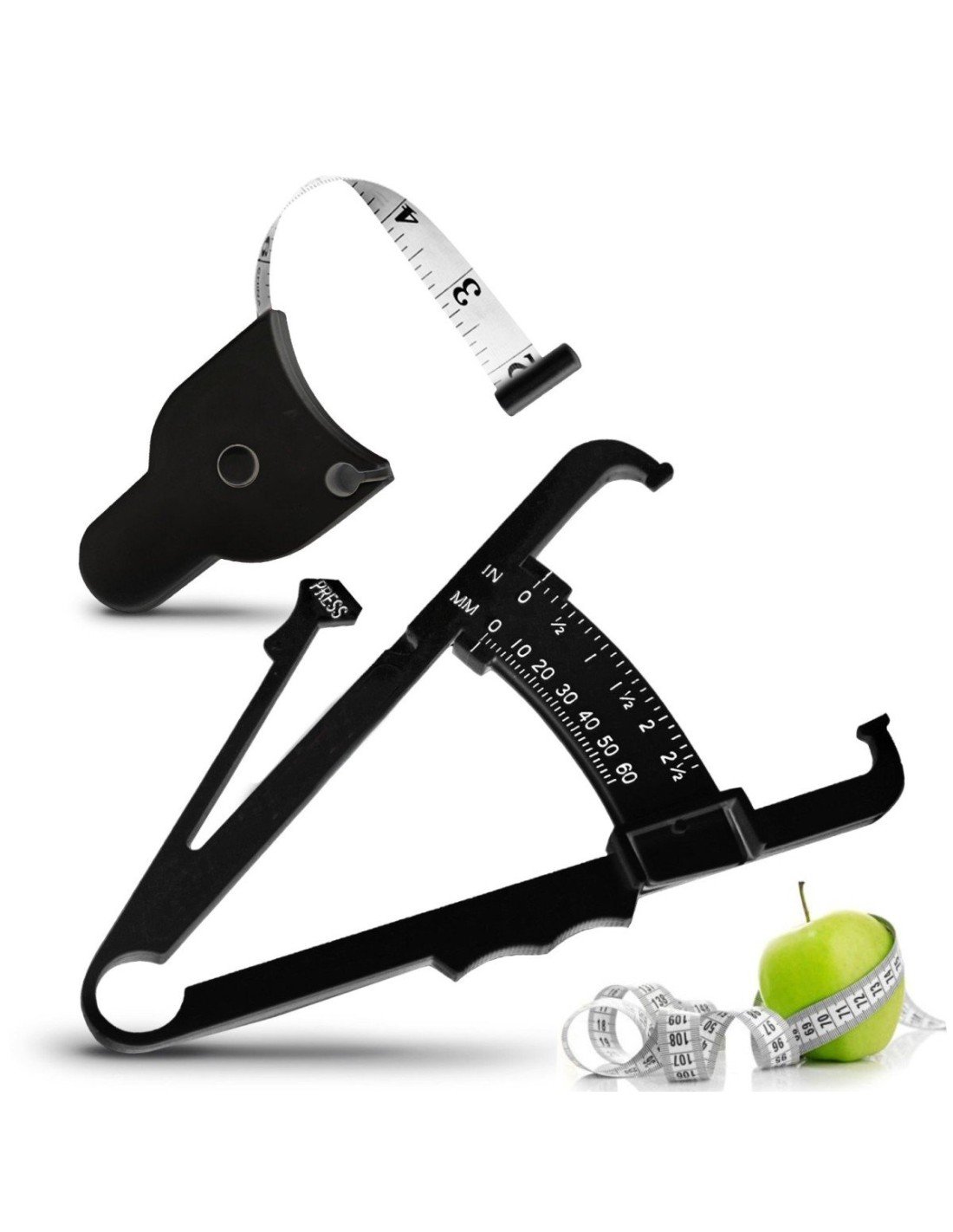Kit Fitness Control Adipómetro + Cinta Métrica medidores de grasa