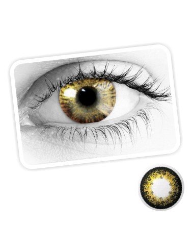 Lentes De Contacto Gold Ojos Dorados Brillos Y Destellos Luminosos