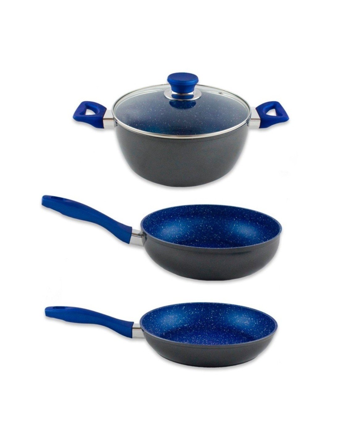 Set de 2 sartén y 1 olla de Zafiro antiadherente MagicStone Pro