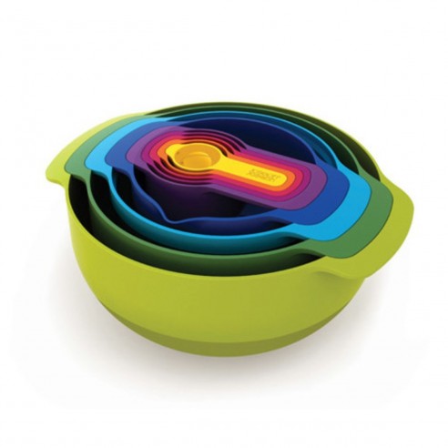 Set De 8 Bowls, tazas Colador Y Medidores Plásticos Multicolores