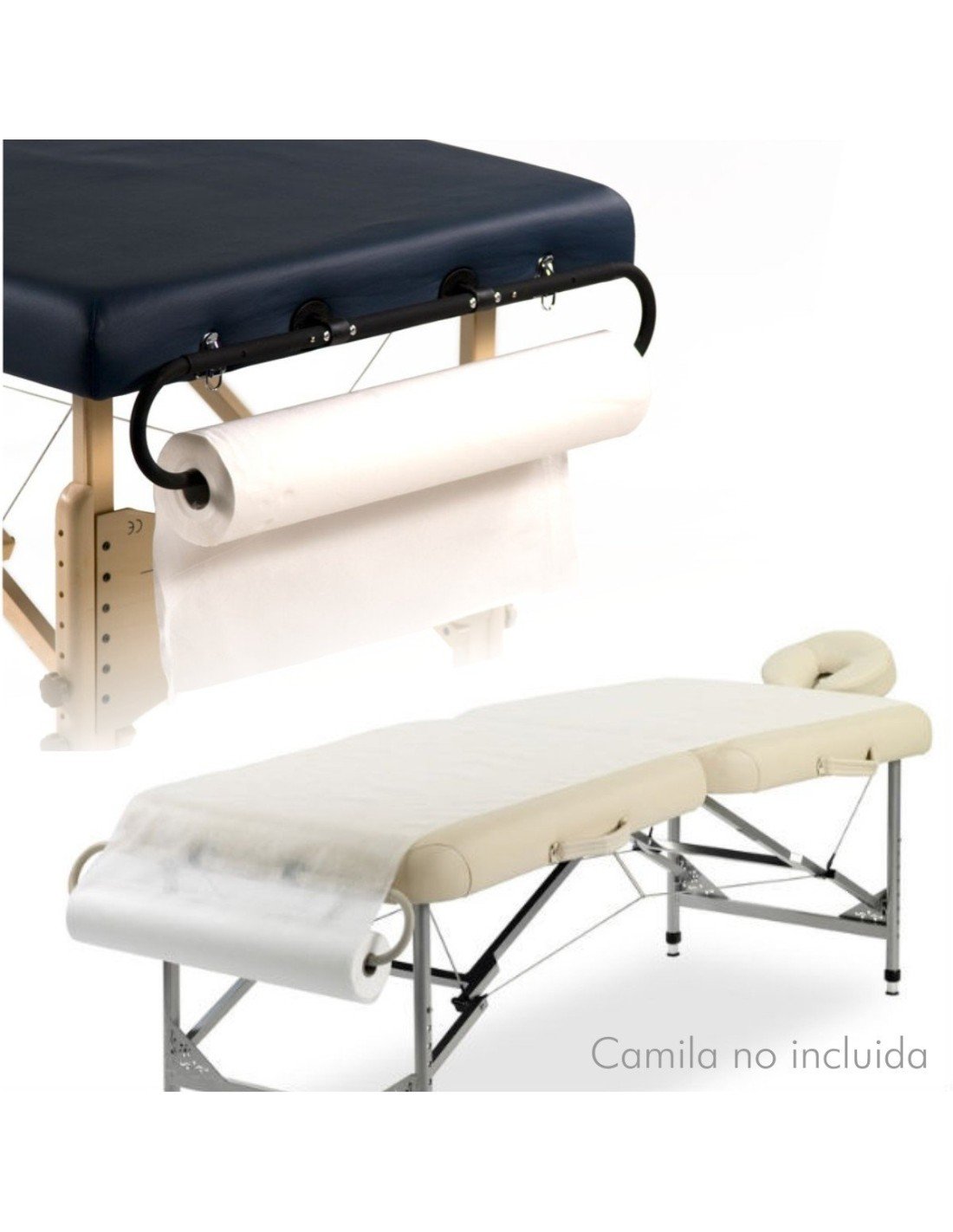 Soporte Porta Sabanillas + Rollo De Sabanas Papel Para Camilla Masajes