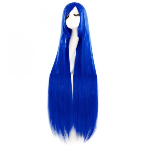 Peluca de Kanekalon Lisa 100 Cm Cosplay - Azul Rey