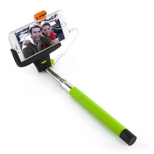 Monópodo Bluetooth Bastón Selfie con disparador Verde