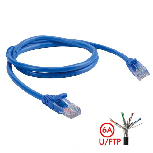 Patch Cord Cat 6A U/FTP Powest 3ft (1m) Azul