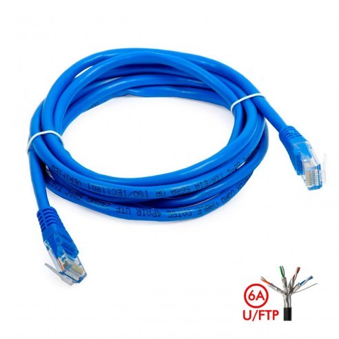 Patch Cord Cat 6A U/FTP Powest 10ft (3m) Azul