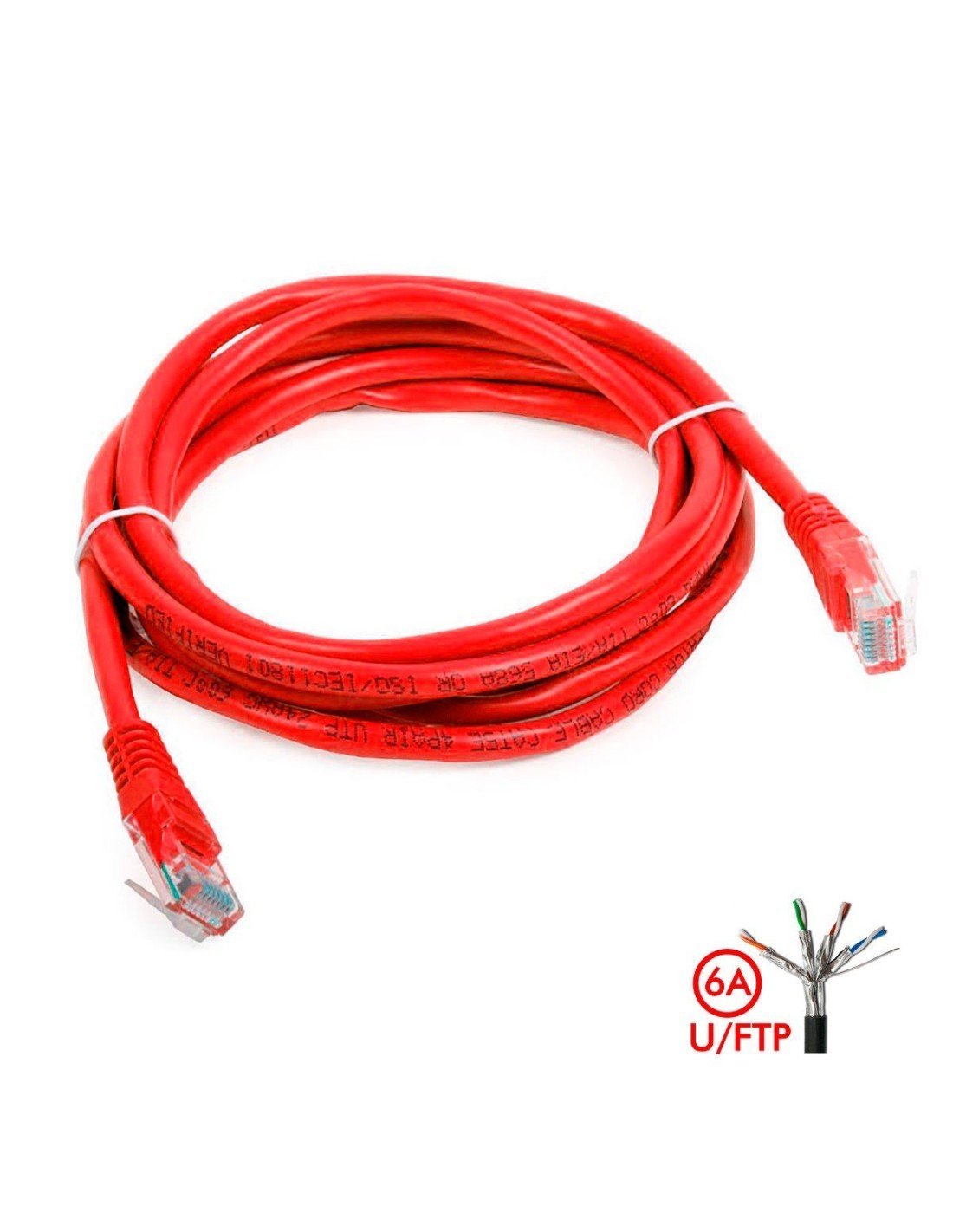 ⭐ Patch Cord Cat 6A U/FTP Powest 10ft (3m) Rojo