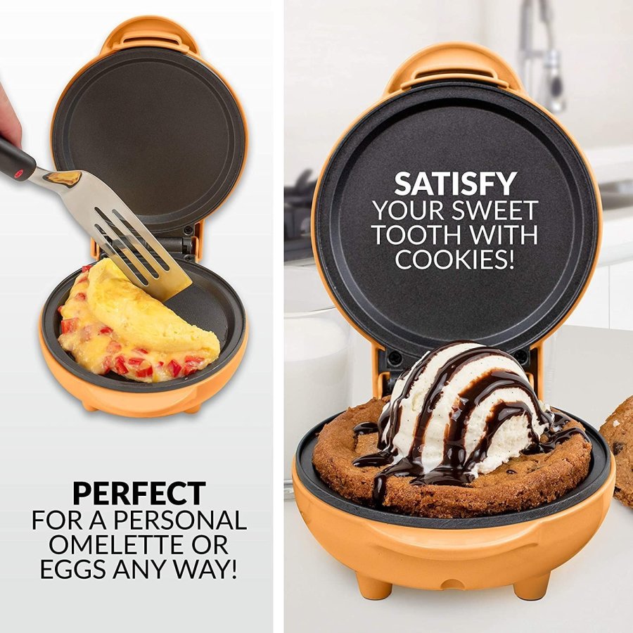 ⭐ Nostalgia Mini Griddle plancha eléctrica personal Color Naranja