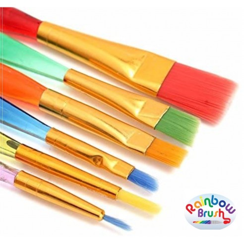Set x6 Pinceles Rainbow Brush Arco Iris Arte Escolar