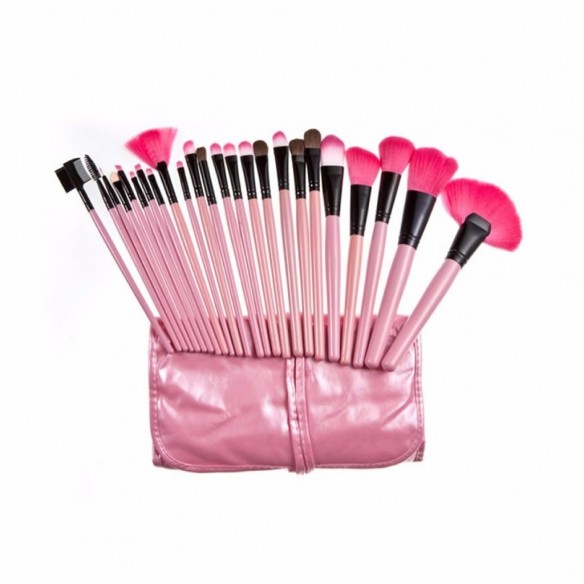 ⭐ Set x24 brochas & pinceles makeup maquillaje profesional Color Rosado
