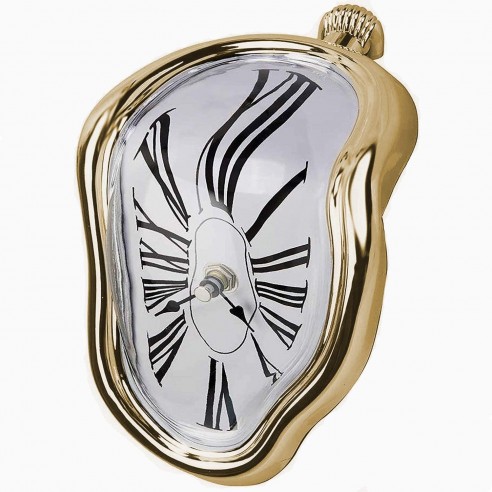 Pasivo pegar áspero ⭐ Reloj Surrealista Salvador Dalí Artístico Derretido Color Dorado Diseño  Standard